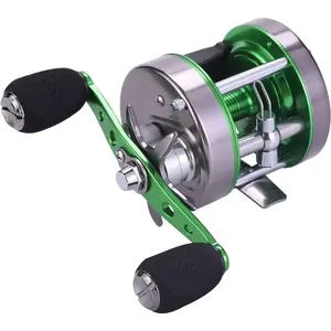 Conventional Reel, Round Baitcasting Fishing Reel for Catfish, Salmon/Steelhead, Striper Bass and Inshore Saltwater Fishing Reel, Reinforced Metal