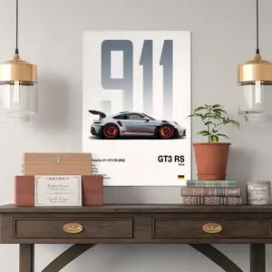 Porsche GT3 RS Car Poster Printabel Poster Prints Wall Kids Boys Room German Cars Decor Home Office Nursery Decor. Framed or frameless options available Artistic