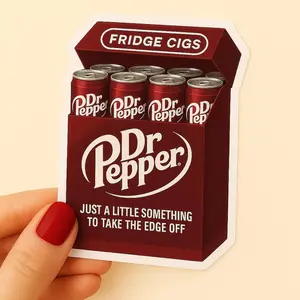 Dr Pepper Fridge Cigs Sticker - funny sticker, Matte Vinyl