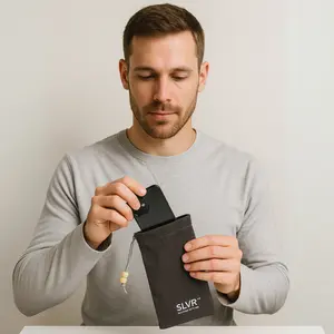 SLVR EMF Protection Phone Pouch with Quantum BioShield™ Technology Universal Fit for Smartphones up to 7.25" x 4 3/8" x 0.5"