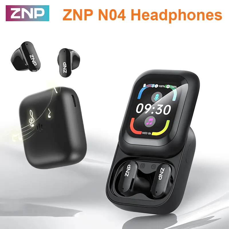 ZNP N04 TWS Earbuds, Bluetooth 6.0 Headphones, Wireless Earbuds with LED Touch Control, Suitable for Gaming, Office Work, Sports, Studying, and Voice Calls