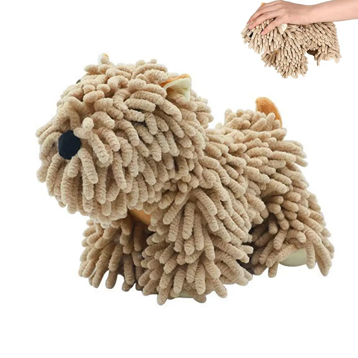 Plush Fabric Dog-Shaped Wall Towel - Quick-Dry Hanging Hand Towel for Home Bathroom Use, Plush Fabric Hand Towels
