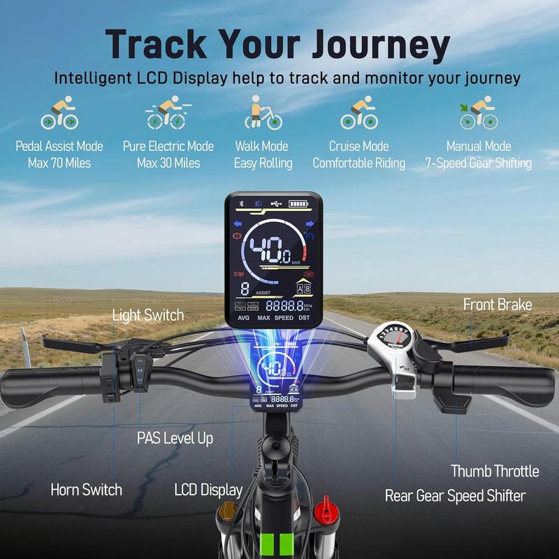 EDIKANI M01 Electric Commuter Bike for Adults 1000W Peak Power 40KMH Max Speed 7-Speed Shimano Gears 14.5Ah Battery IP65 Waterproof Dual Lockable Suspension