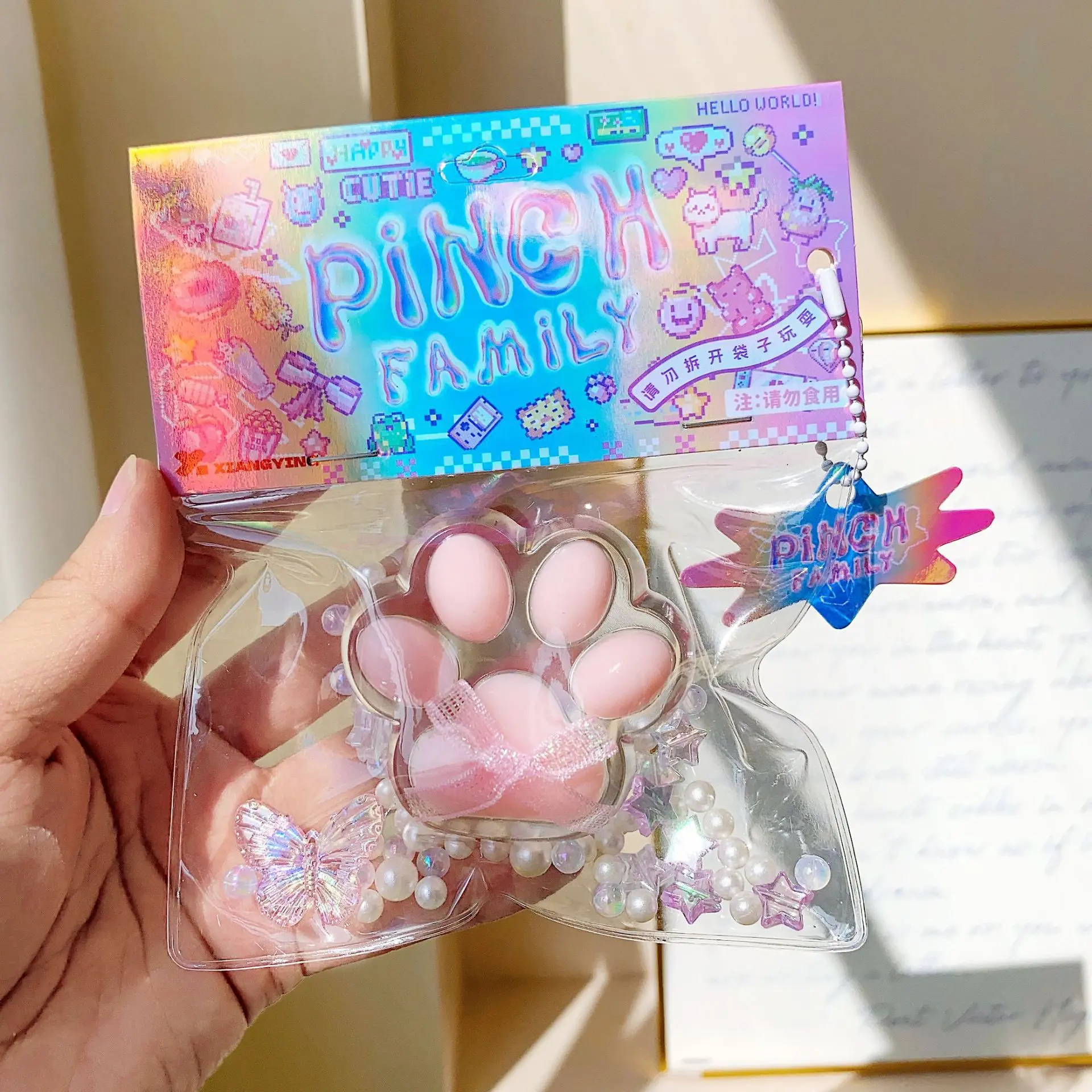 2-Pack Transparent Cat Paw Stickers