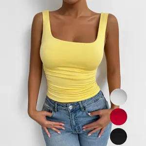 Women's Tank Top 2026 NewSleeveless Square Neck Casual Basic Crop Top for Women Summer Loose Fitting Camisole
