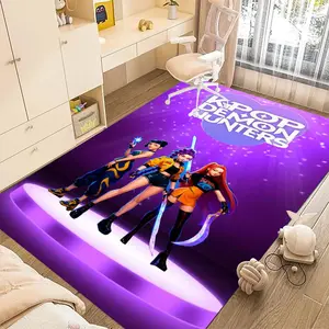 KPop Demon Hunters 82 cartoon print carpet, home living room, bedroom, office chair under carpet, holiday gift for family and friends, Christmas decoration carpet Mat