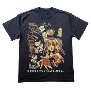 Boot Death Note Graphic Tee – Vintage Washed Anime Shirt, Retro Y2K Oversized Unisex Top, Trendy Streetwear Menswear & Womenswear for Casual, Party, Convention, and Anime Fans