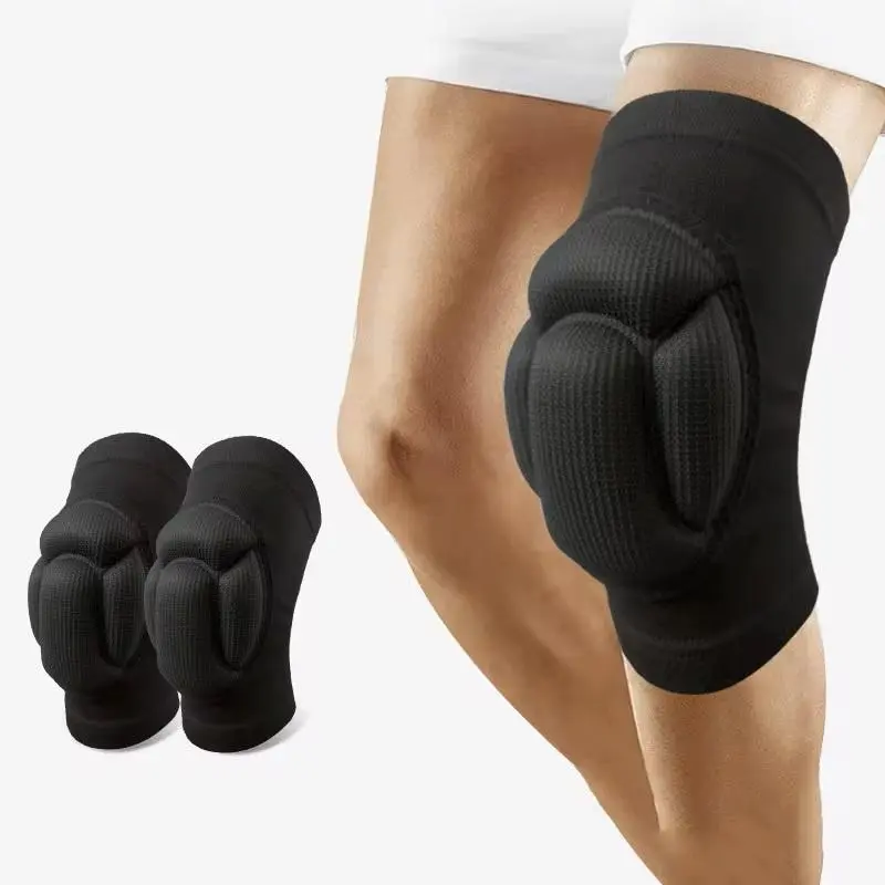 Unisex Heavy-duty Knee Pads (1 Pair, Black) - Gel Compression Cushioning, Hexagonal Non-slip Silicone Grips, Breathable Medical-grade Protective Gear - Ideal for Football, Cycling, Golf