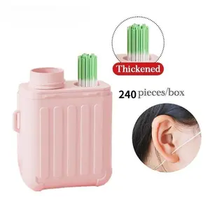 Ear Hole Ear Care Kit,Earrings Hole Cleaner,Disposable Aftercare Cleaner, with 240pcs Ear Piercing Hole Cleaner Floss & 10ml Cleaning Solution for Women Men (Rose Fragran) (Rose Fragrance 240pcs)
