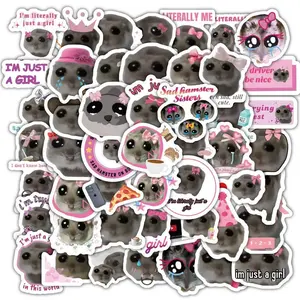 60 Sheets Sad Hamster Stickers, Cute Mouse Notebook Laptop Journal Decor, Waterproof Sticker Art, Perfect for Personalization