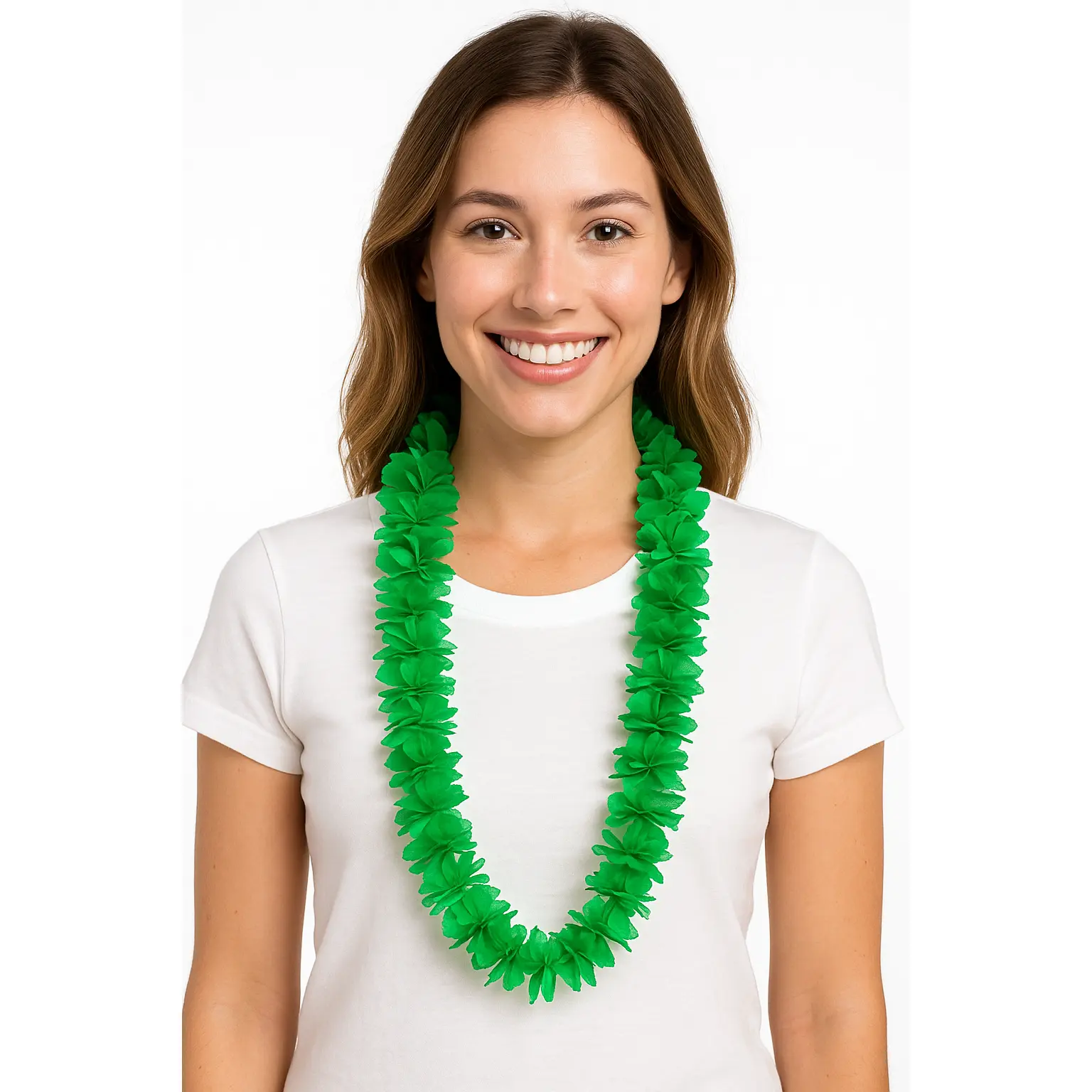 Festive Green Lei Necklace - 40-Inch