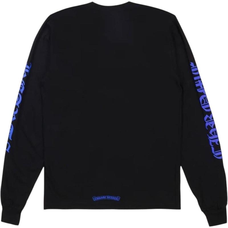 Chrome Hearts 1988 Neck Logo Long Sleeve T-shirt Black/Blue