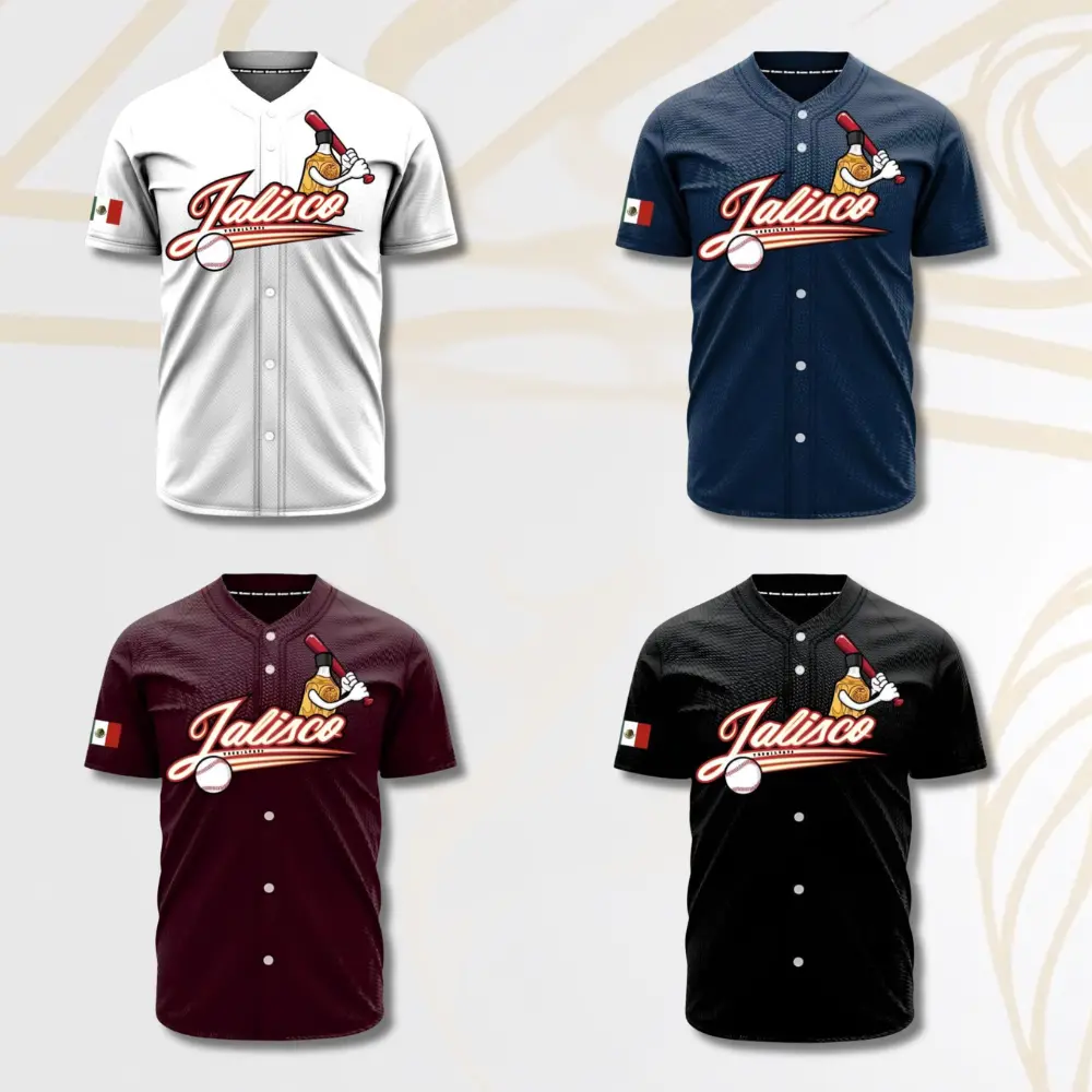Jalisco Mexico Baseball Jersey – Tequila Lover Graphic Sports Shirt, Mexican Heritage Button-Up Jersey, Casual Fan Gift for Men & Women