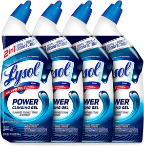 Lysol Power Toilet Bowl Cleaner Gel, For Cleaning and Disinfecting, Stain Removal, 24oz
