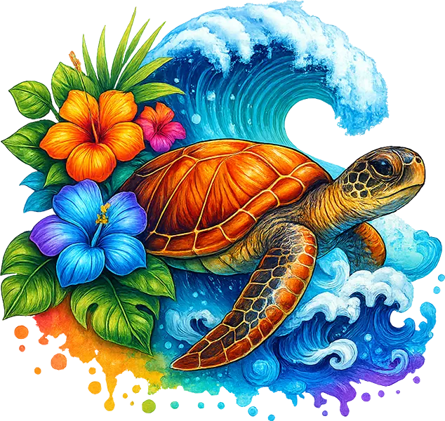 DTF Transfer – Turtle Scene Multi Sizes (AN-TR004)