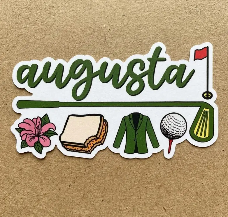 Augusta Golf Sticker, The Masters Tournament Decal, Green Jacket Pimento Sandwich Laptop Sticker