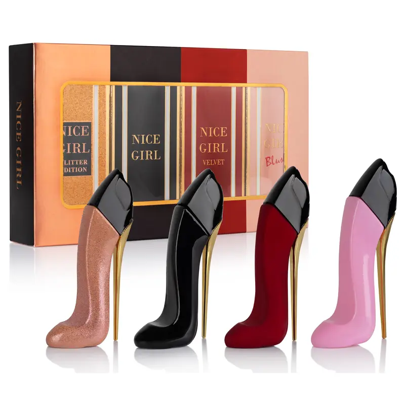 Urban Collection Women's Nice Girl 4-PC Mini Perfume Gift Set - 4x30ml Eau De Parfum (Almond, Vanilla, Rose, Amber) - TSA-Friendly Travel Size, Perfumes for Women, Fragrances, Mini Gifts for Teen Girls Daily Use