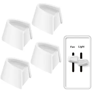 4 count Dimmer  Knob Dimmer Replacement Knob Compatible Replacement Set of Two Split for Compatible with Lutron Skylark Fan Speed & Light Control (White)
