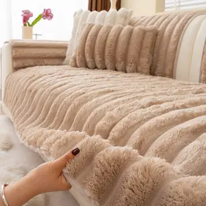 Thick Plush Sofa Cushion, Modern Minimalist Nordic Style, Pet-Friendly & Machine Washable, Multi-color & Sizes, Non-Slip Backing, Soft Sofa Protector, Sofa Cover, Sofa Slipcover for Home & Office, Protects & Decorates