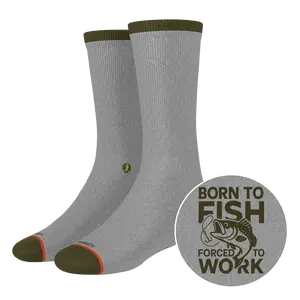 The Born To Fish | Shinesty Fishing Motto Heel Hammock™ Crew Socks