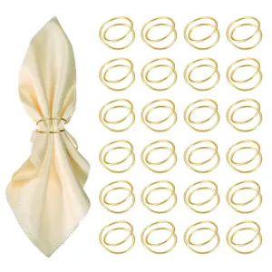 24Pcs/Set Metal Spiral Napkin Rings,Gold Napkin Holders Buckles for Family Dinner,Wedding,Table Decorations,Thanksgiving,Halloween,Beer Festivals,Christmas Party Gifts,Hand Tools Kits
