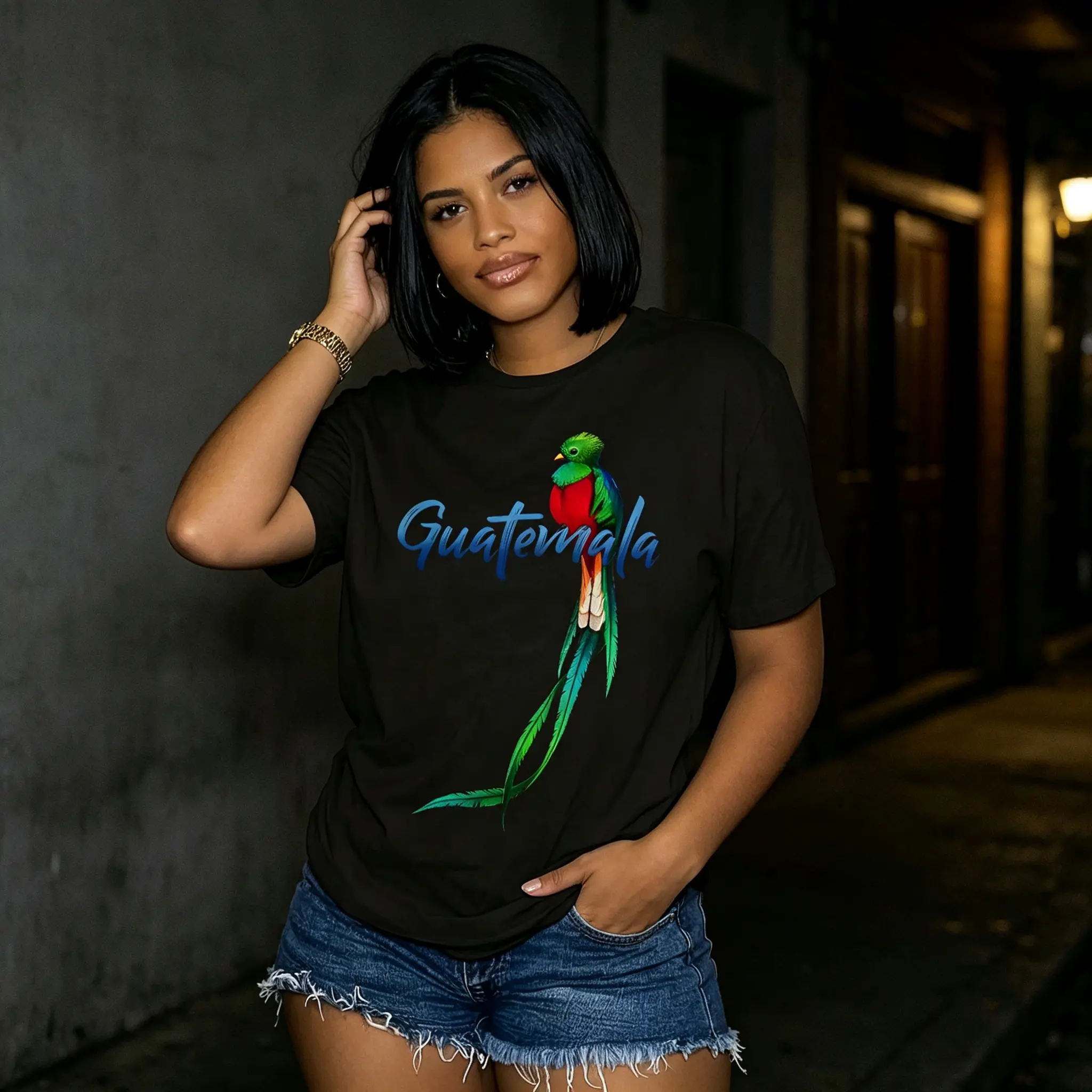 Women's 100% Cotton Unisex Guatemala Quetzal Graphic T-Shirt, Cultural Travel Wear, All-Seasons Casual Top, National Bird Pride Tee, Gift for Guatemalans, Breathable Streetwear