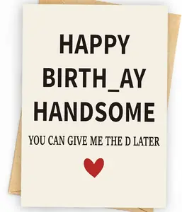Romantic, Naughty Gifts for Him | Funny Birthday Card & Gifts for Men Husband Boyfriend Him, Happy Bday Card