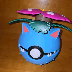 Venusaur Themed Pokeball 3D Print
