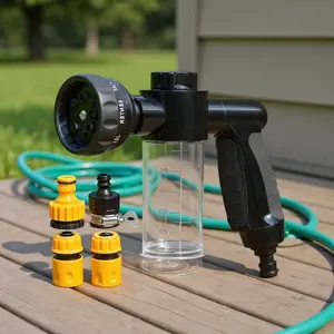 Adjustable High-Pressure Pet Shower Kit with DeShed Nozzle for Dogs & Cats Multi-Functional Bathing Accessories for Indoor & Outdoor Grooming Foam Spray Pet Shower Gun