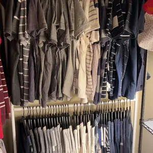 UDEAR Double Rod Clothing Garment Rack, Rolling Clothes Organizer on Wheels for Hanging Clothes and Storage Shoe