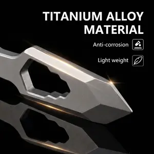 Hollow Plum Blossom Titanium Alloy Lever Bar, Lightweight Keychain, Edc Tool, Wrench Bottle Opener, Multitool, Outdoor Gear