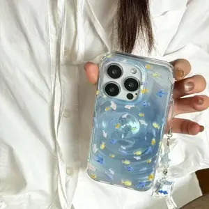 IPhone 13/14/16 Pro Max PC Protective Shockproof Case Cover | Blue Blunt Underwater Fish | Small Fish Pendant | Best Friend Gift | for iPhone 11 12 13 14 15 16 Pro Max