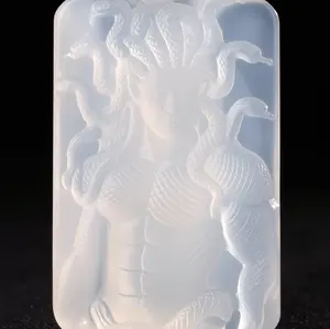 Z-OATH | White Jadeite Yig Pendant - Father of Serpents Necklace, Cthulhu Mythos Occult Jewelry