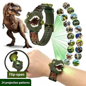 2026 Dinosaur Projection Watch for Toddlers, Interactive Kids Learning Watch with 24 Dino Images, Silent Time Teaching Toy, Adjustable Soft Silicone Strap, Light Up Educational Birthday & Children’s Day Gift for Boys Girls 3-6