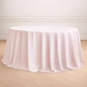 Polyester 132" Round Tablecloth Blush - Seamless Chic Table Cover