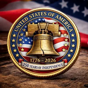 250th Anniversary Challenge Coin – Liberty Bell Commemorative Collectible, Patriotic USA 1776–2026 Freedom Coin Gift