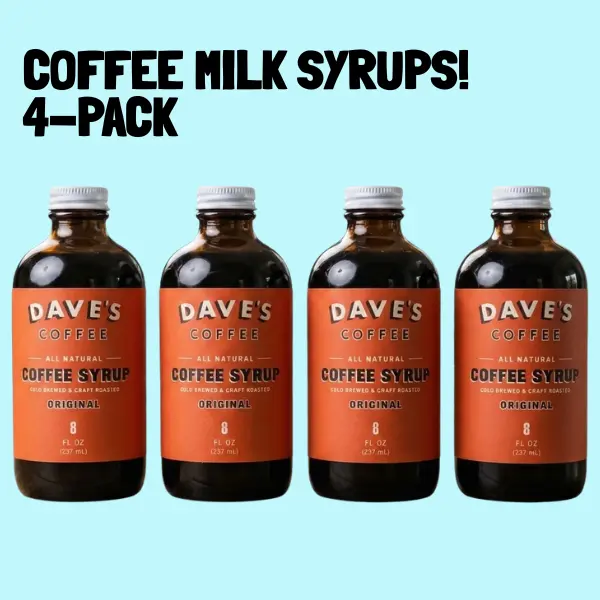 Coffee Milk Syrup 4-Pack (8oz) – All-Natural Cold Brew Syrup by Dave's