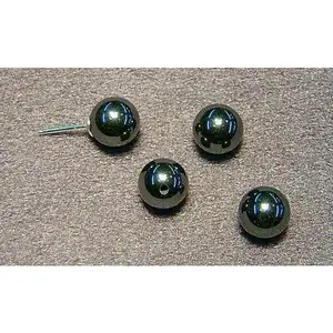 4,6, 8 mm natural  hematite half drilled gemstone round beads , 1 pair