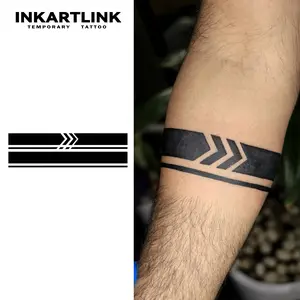 INKARTLINK magic art tattoo 2 pieces,Index Arm Ring ,waterproof, semi-permanent, long-lasting, temporary, simple fake stickers, for party,