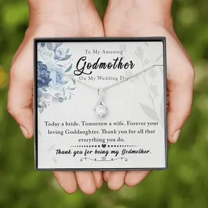 To My Amazing Godmother On Wedding Day Alluring Necklace, Godmother Of The Bride Gift from Goddaughter, Wedding Gift from Goddaughter, Wedding Gift from Bride to Godmother, Mother's Day Gift, Birthday Gift for Goddaughter, Best Gift For Godmother