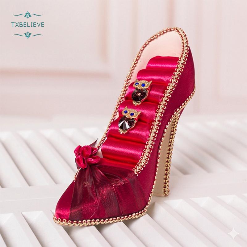 Jewelry Display Stand for Necklace Earring Ring, Red Dresses High Heel Sofa Ornaments Display Rack, Store Window Home Decoration Jewellery Holder for Women Girls (High Heeled Jewelry Holder)