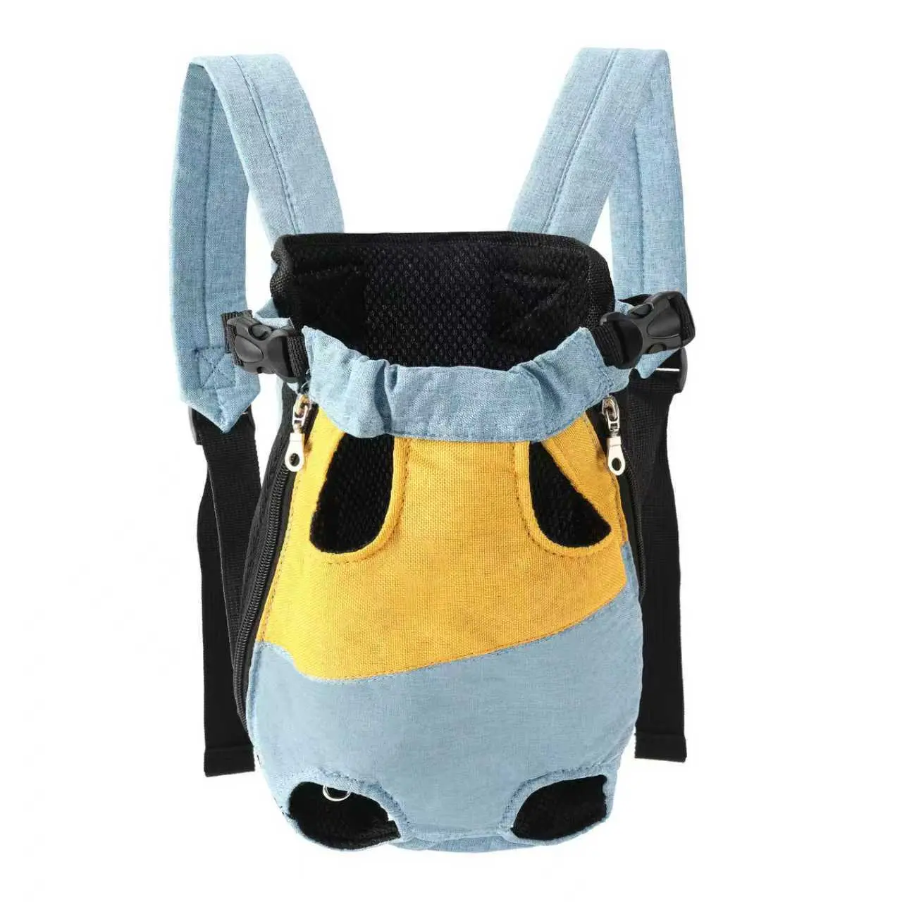 Pet Backpack Outdoor Portable Chest Front Four-Legged Backpack for Dogs & Cats Travel Breathable Soft Bag with Adjustable Straps