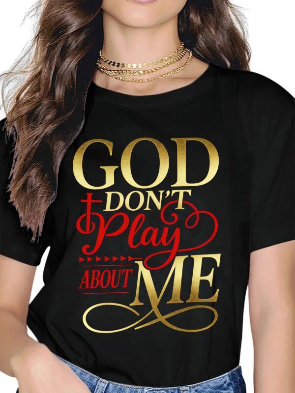 Cotton Tops "God Don't Play About Me" Inspirational Faith Sweatshirt T-Shirt Hoodie Christ Christian Tops for Men Women Unisex
