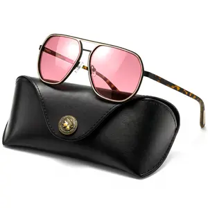 【SummerVibes】SUNGAIT Retro Polygon Aviator Sunglasses for Men Women Polarized Trendy Square Sun Glasses Stylish Pilot Shades UV400 Protection for Beach Travel School