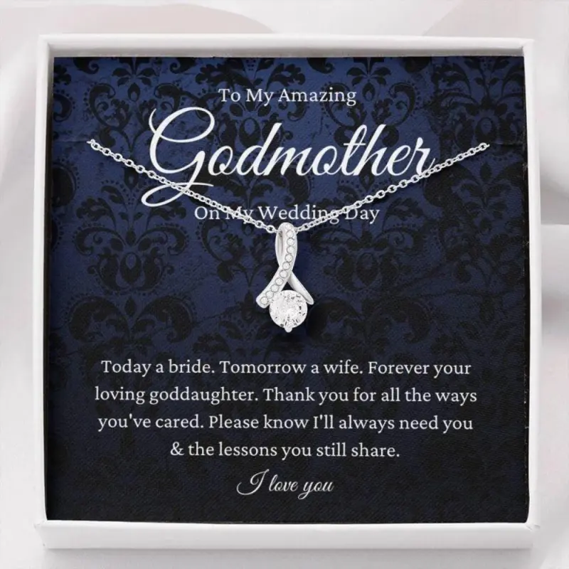 Godmother Necklace, Godmother Of The Bride Necklace  Wedding Day Gift From Goddaughter, Gift For Godmother