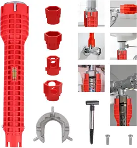 14-in-1 Multi-Functional Faucet Wrench, Comfortable Grip, Anti-Slip, for Sink, Bathroom & Kitchen Plumbing, Faucet Installation, Plumbing Repair