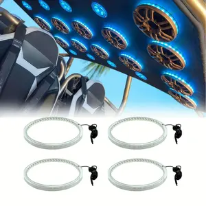 4x 6.5" Car Audio Speaker Ring Lights 1/2" Spacer LED RGB/Chasing Speaker Ring Lights 6.5inch Millions of Colors APP+Remote Control LED Light Ring for Car Audio Speakers & Subwoofers, Marine Grade, Easy Install Spacer Mount