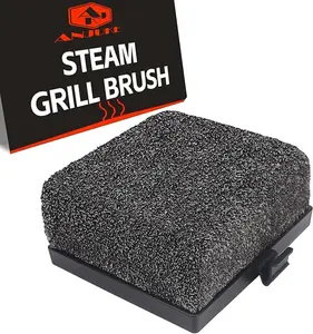 ANJUKE Bristle-Free Replacement Grill Brush Head — Heat-Resistant Snap-On Steam Brush Head, Dishwasher-Safe Replacement for Gas, Charcoal, Ceramic & Infrared Grills