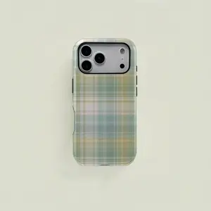 Plaid Texture Phone Case, Scottish Tartan Vintage Print, Durable Two-In-One Shockproof Protection,phone Case Suitable for Iphone 11/12/13/14/15/16/17 Pro Promax Plus Air and Samsung S22/S23/S24/S25 Plus Ultra Fe
