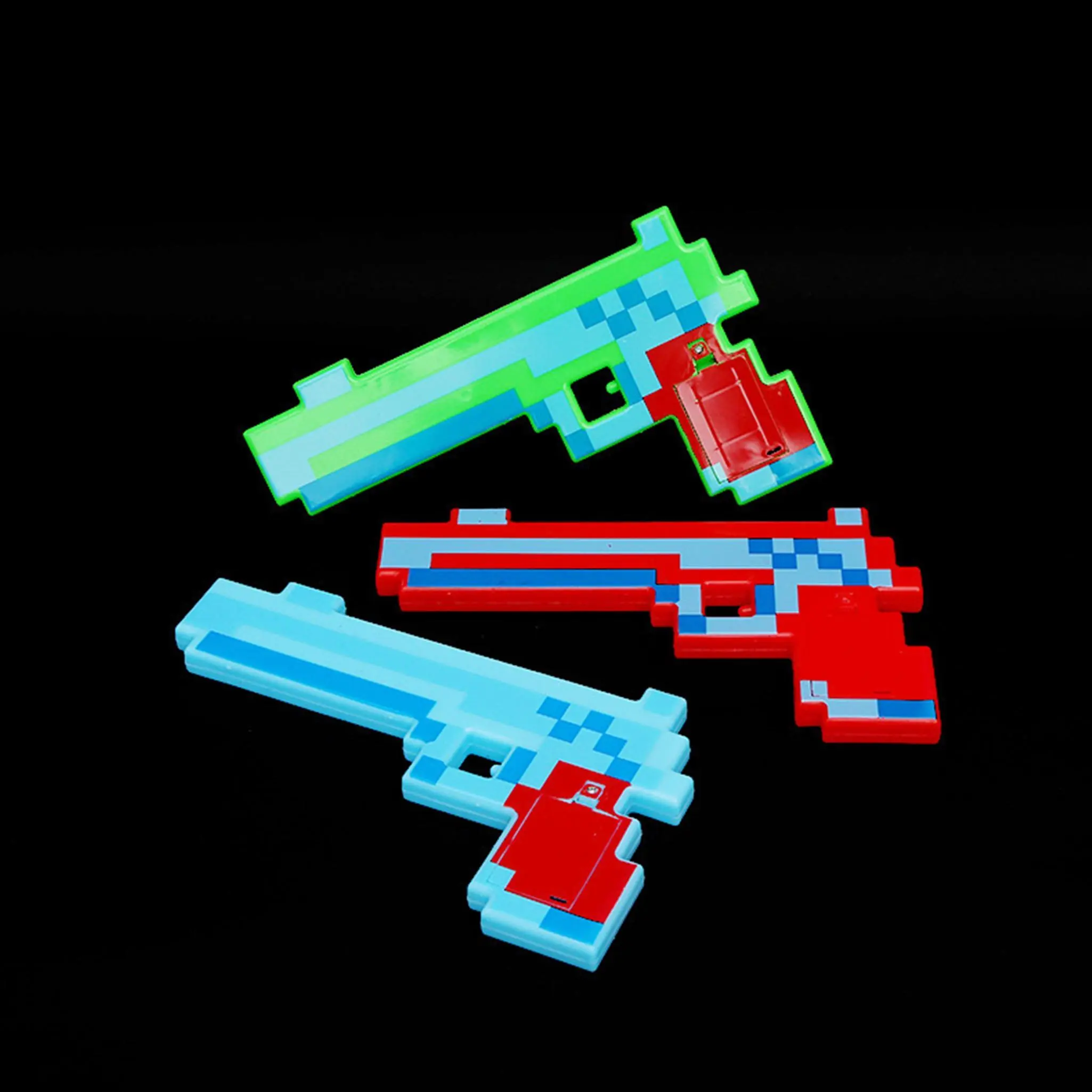 3 PC LED Pixel Toy Guns 8-Bit Light Up Toy Pistols for Boys & Girls for Parties